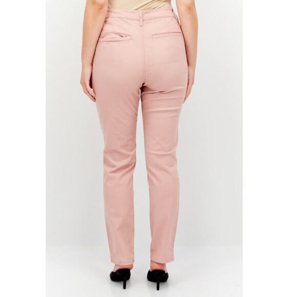 Market and Spruce Women's Pink Regular Fit Plain Stretchable Chino Pants Size 8 - Picture 2 of 7